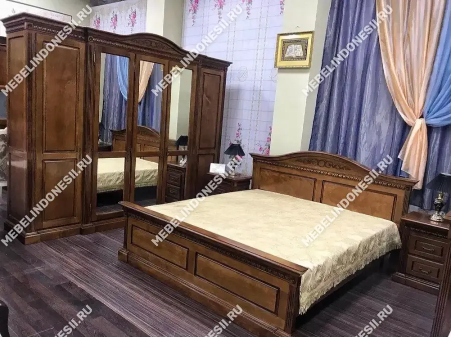 Кровать 180 "Венеция" Орех 761  купить в интернет магазине Мебель из массива. Звоните +7 495 961-63-63 Румынская мебель